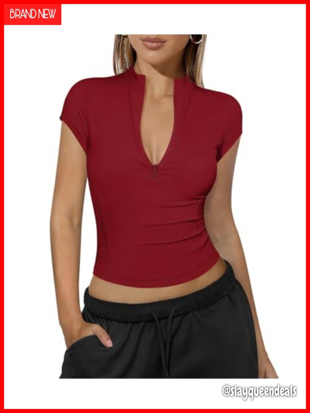 Women's Short Sleeve Quarter Zip Athletic Golf Top Workout Gym Shirt